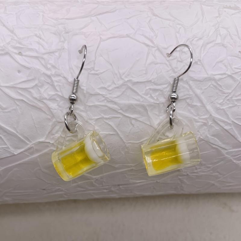 Resin Beer Earrings for Party