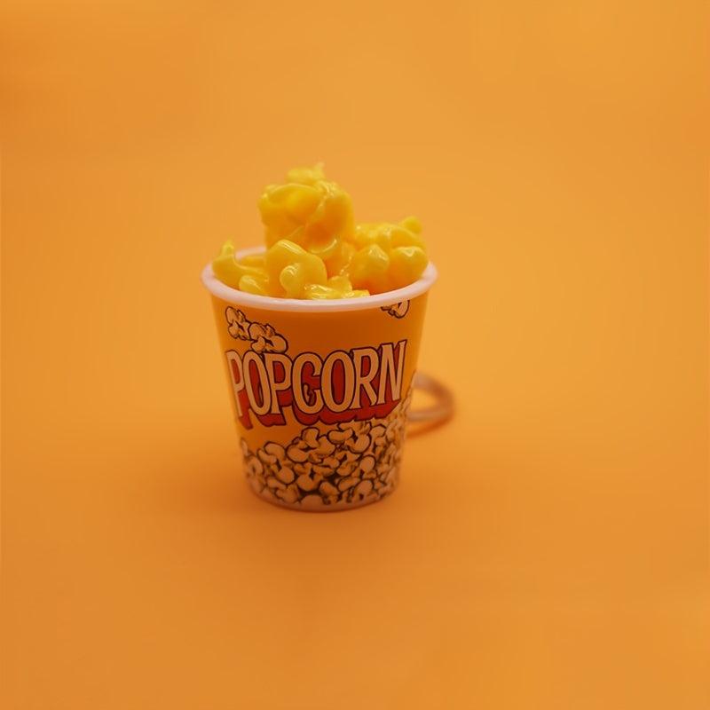 1 Pc Artificial Popcorn Yellow Keychain Pendant Trinkets Small Portable
