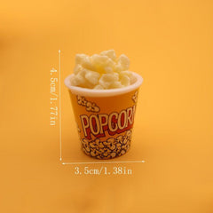 1 Pc Artificial Popcorn Yellow Keychain Pendant Trinkets Small Portable
