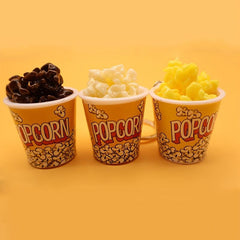 1 Pc Artificial Popcorn Yellow Keychain Pendant Trinkets Small Portable