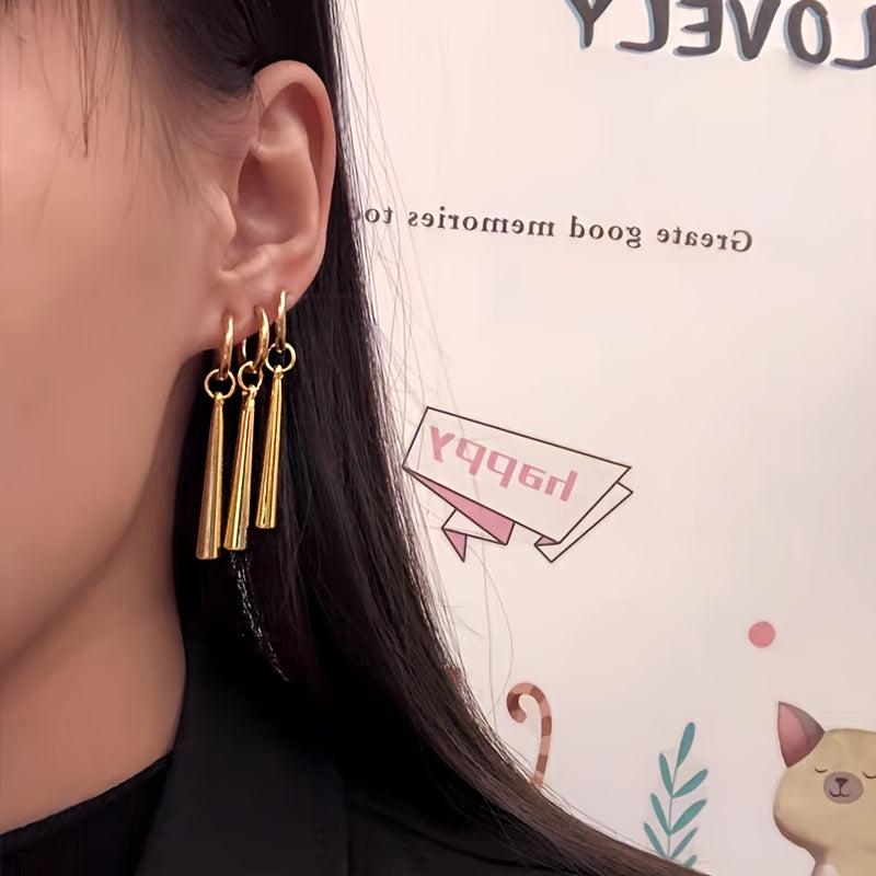 3pcs Golden Anime Ear Clip Earrings for Girls Boys