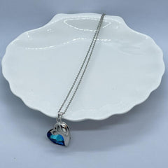 Dog Necklace Heart Crystal Puppy Dog Pendant Necklace