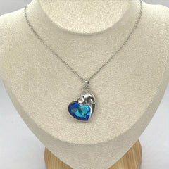Dog Necklace Heart Crystal Puppy Dog Pendant Necklace