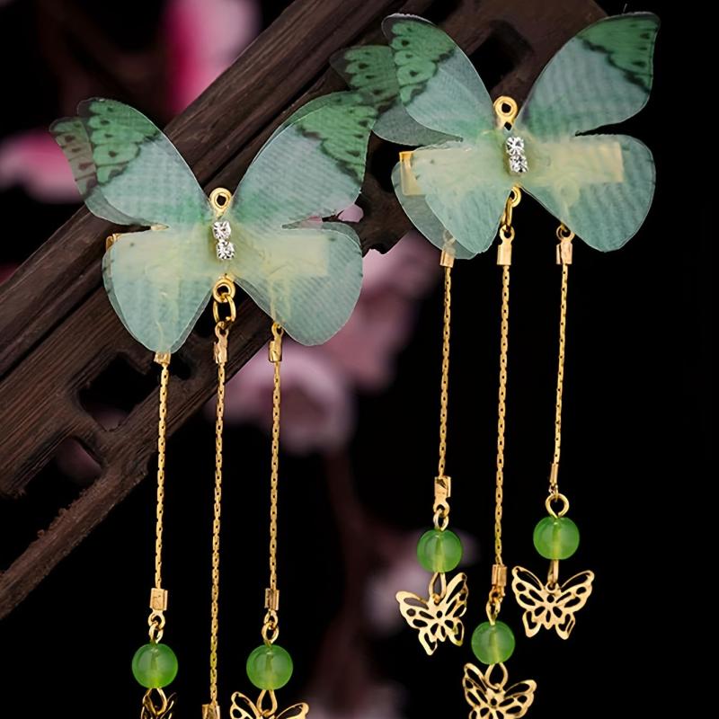 2pcs Tassel Butterfly Duckbill Clip Hairpin Hair Accessories Classical Headwear