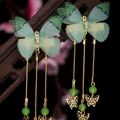 2pcs Tassel Butterfly Duckbill Clip Hairpin Hair Accessories Classical Headwear