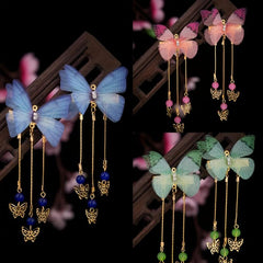 2pcs Tassel Butterfly Duckbill Clip Hairpin Hair Accessories Classical Headwear