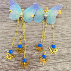 2pcs Tassel Butterfly Duckbill Clip Hairpin Hair Accessories Classical Headwear