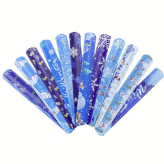 12pcs Snowflake Slap Bracelets Winter Theme Children's Party Favors