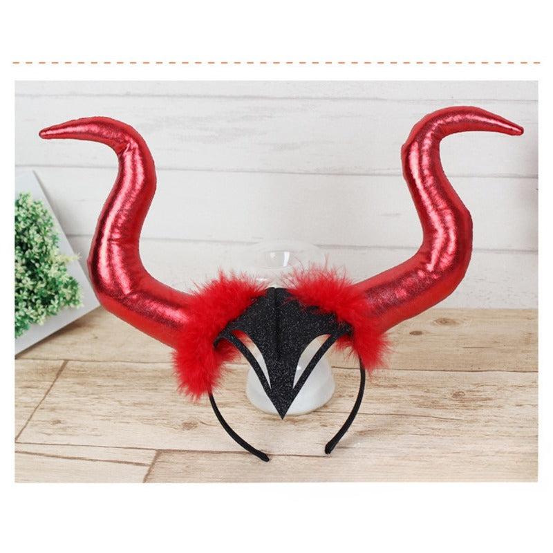 Devil Horn Head Buckle Hair Hoop Halloween Party Props Headwear