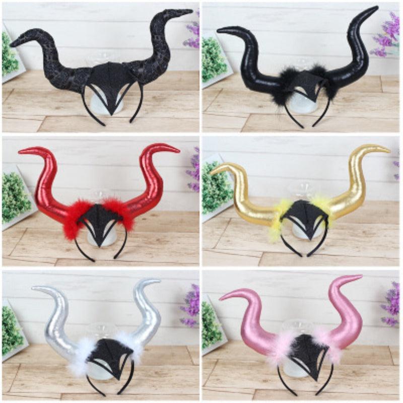 Devil Horn Head Buckle Hair Hoop Halloween Party Props Headwear