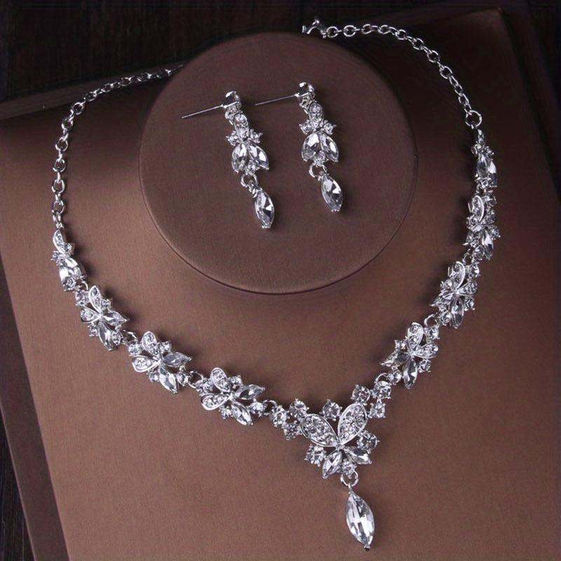 Bridal Jewelry Wedding Crown Rhinestone Set