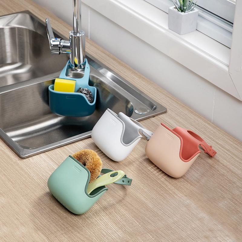 1pc Sink Storage Holder Adjustable Soap Sponge Shelf Hanging Drain Basket Bag