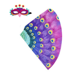 Kids Peacock Wings Costume Mask Set for Dress Up Parties