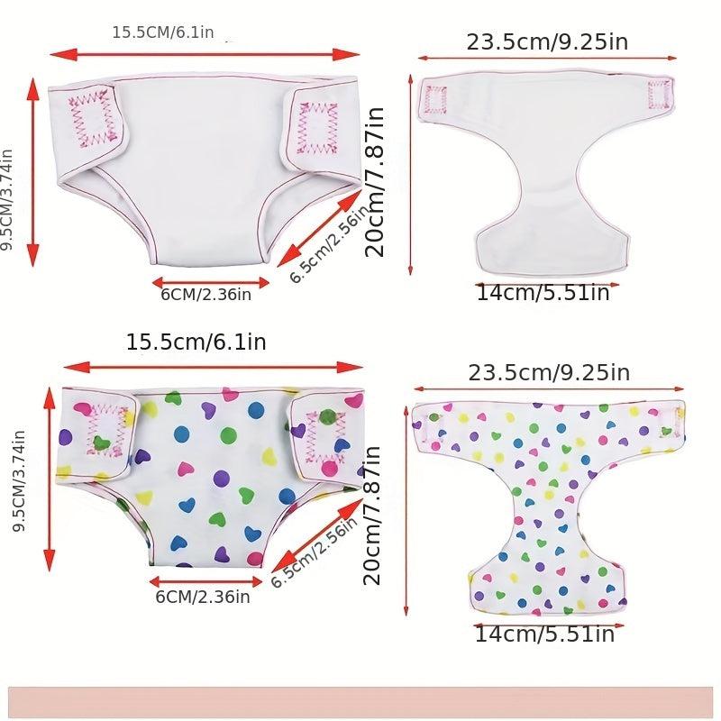 Doll Diapers, Underwear, Bibs for 14-18in Baby Dolls