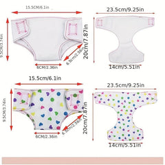 Doll Diapers, Underwear, Bibs for 14-18in Baby Dolls