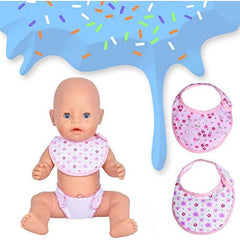 Doll Diapers, Underwear, Bibs for 14-18in Baby Dolls
