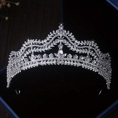Princess Crown Earring Necklace Set Rhinestone Bridal Jewelry