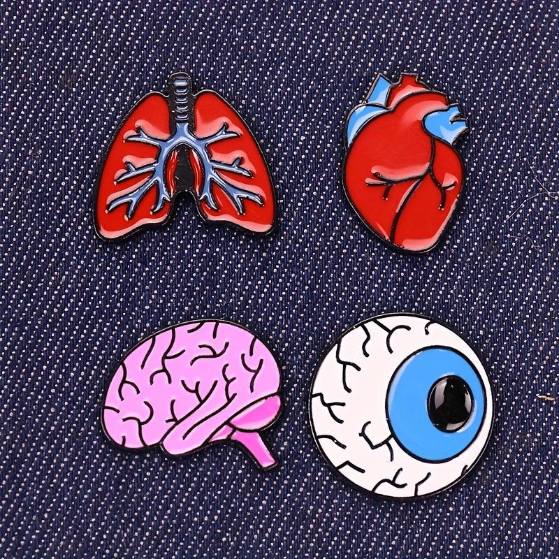 Heart Shaped Body Organs Brooch Great Gift for All