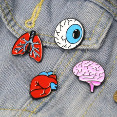 Heart Shaped Body Organs Brooch Great Gift for All
