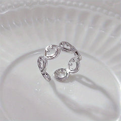 Adjustable Opening Vintage Style Plain Ring Smiling Face Ring Female