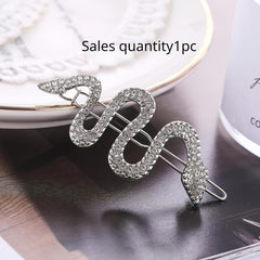 2pcs Metal Snake Hair Clips with Rhinestones Set Hair Accessories