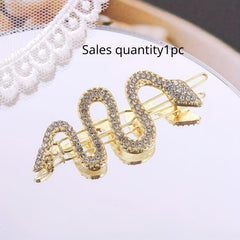2pcs Metal Snake Hair Clips with Rhinestones Set Hair Accessories