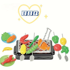 23pcs BBQ Grill Pretend Play Set with Skewers and Meat Sticks