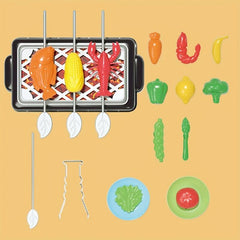 23pcs BBQ Grill Pretend Play Set with Skewers and Meat Sticks
