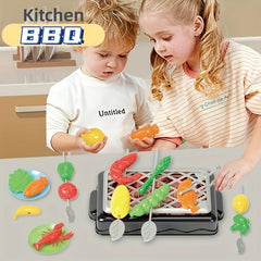 23pcs BBQ Grill Pretend Play Set with Skewers and Meat Sticks