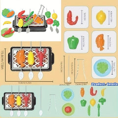 23pcs BBQ Grill Pretend Play Set with Skewers and Meat Sticks