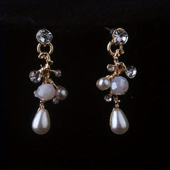 Bridal Jewelry Set with Rhinestone Necklace Earrings