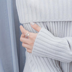 Temperament Dripping Flowers Open Ring