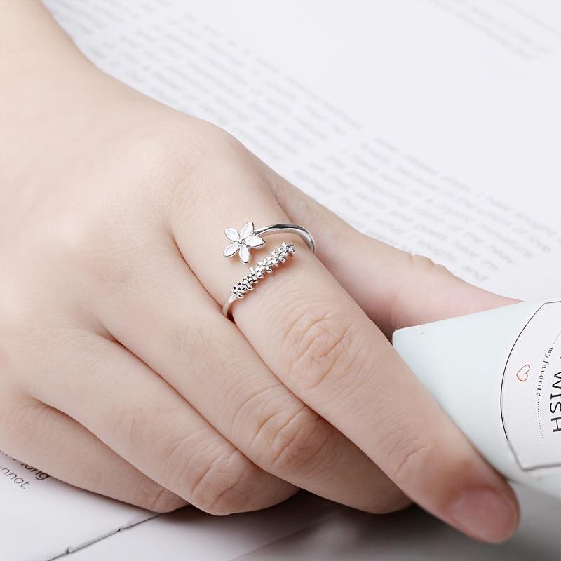 Temperament Dripping Flowers Open Ring