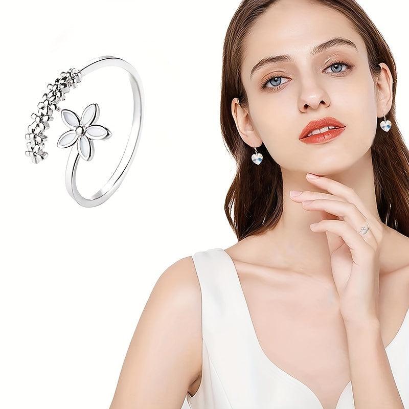 Temperament Dripping Flowers Open Ring