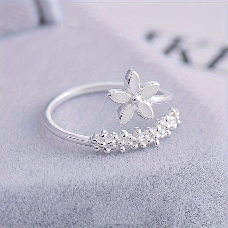 Temperament Dripping Flowers Open Ring