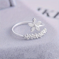 Temperament Dripping Flowers Open Ring