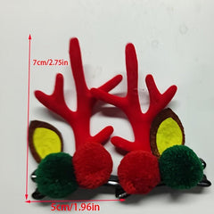 Christmas Hair Clips Children's Headwear Baby Butterfly Knot Deer Horn