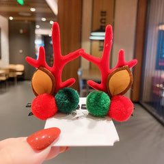 Christmas Hair Clips Children's Headwear Baby Butterfly Knot Deer Horn