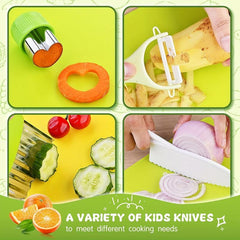 13-Piece Kitchen Set for Toddlers with Safe Knives and Cutting Board