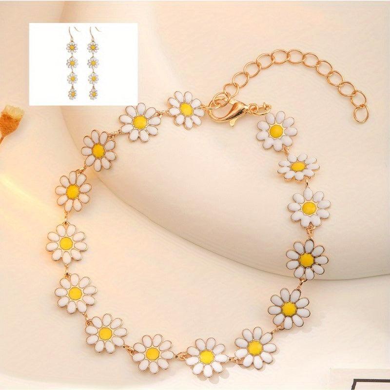 Floral Earrings Sunflower Pendant Summer Holiday Jewelry