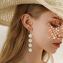 Floral Earrings Sunflower Pendant Summer Holiday Jewelry