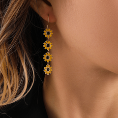 Floral Earrings Sunflower Pendant Summer Holiday Jewelry