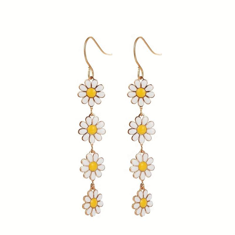 Floral Earrings Sunflower Pendant Summer Holiday Jewelry