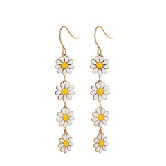 Floral Earrings Sunflower Pendant Summer Holiday Jewelry