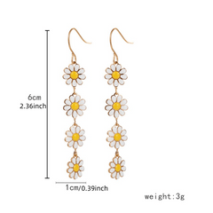 Floral Earrings Sunflower Pendant Summer Holiday Jewelry