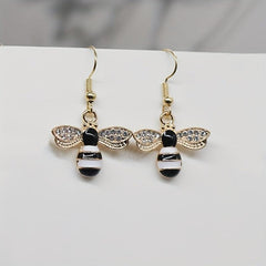 Asymmetrical Bee Honeycomb Earrings Ear Jewelry