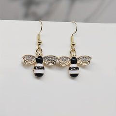 Asymmetrical Bee Honeycomb Earrings Ear Jewelry