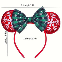 Performance Party Hairband Christmas Snowflake Bow Hair Accessories
