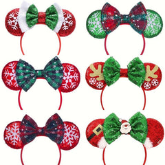 Performance Party Hairband Christmas Snowflake Bow Hair Accessories