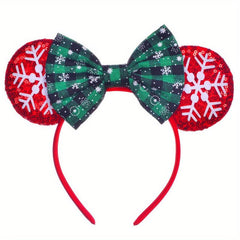 Performance Party Hairband Christmas Snowflake Bow Hair Accessories